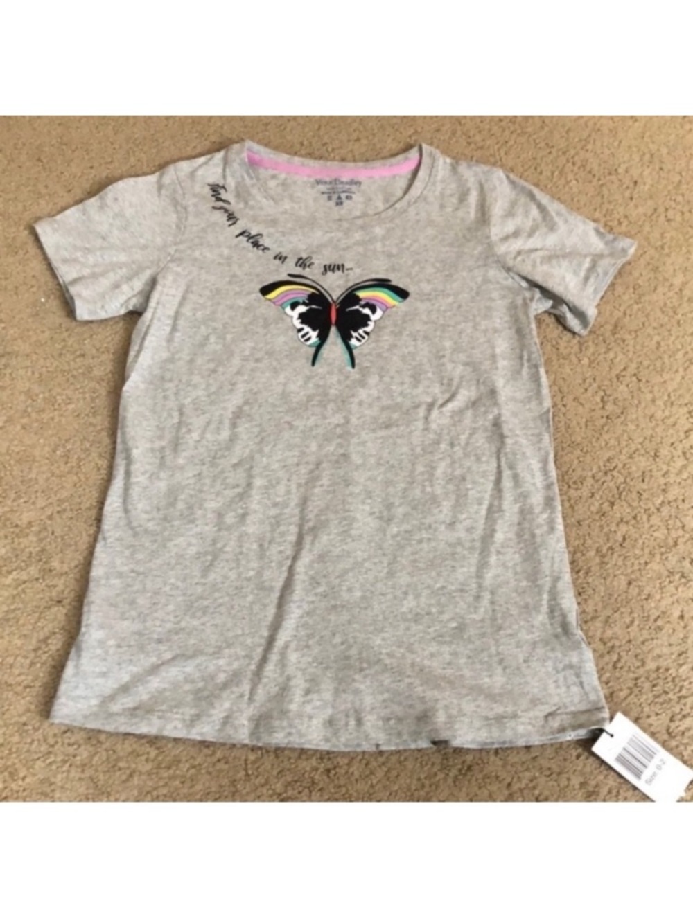 Vera Bradley 100% Cotton Butterfly short sleeve top, lounge casual spring summer